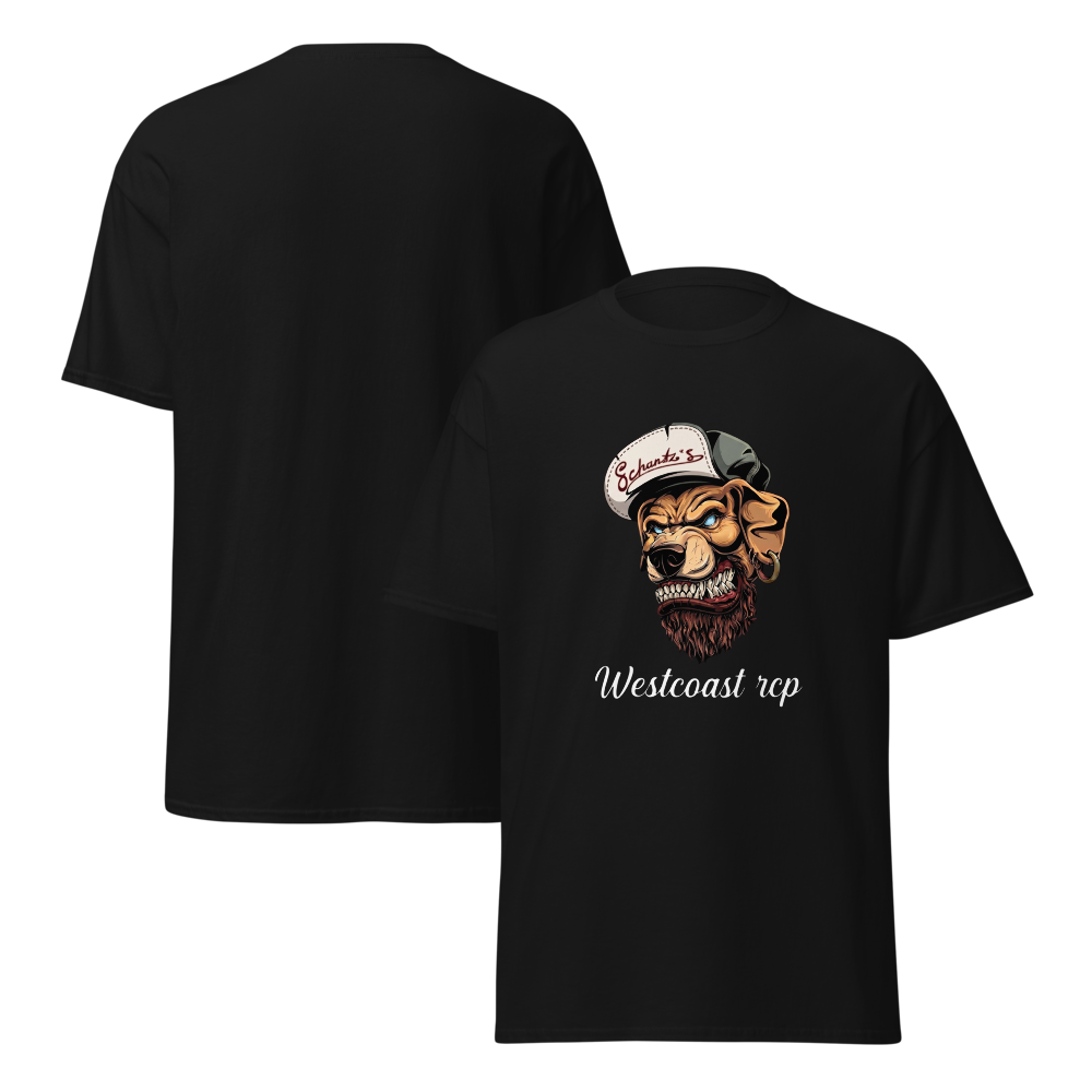 Westcoast RCP Black classic T-shirt — front and back